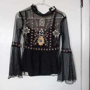 Sheer Embroidered Top from Altar'd State Size XS